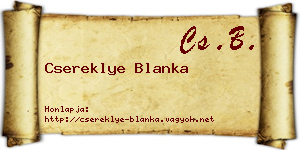 Csereklye Blanka névjegykártya